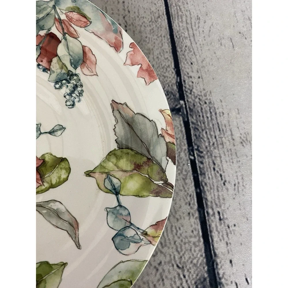 Pier 1 Waterbury Leaves Salad Plate Ironstone Fall Colors 8-7/8